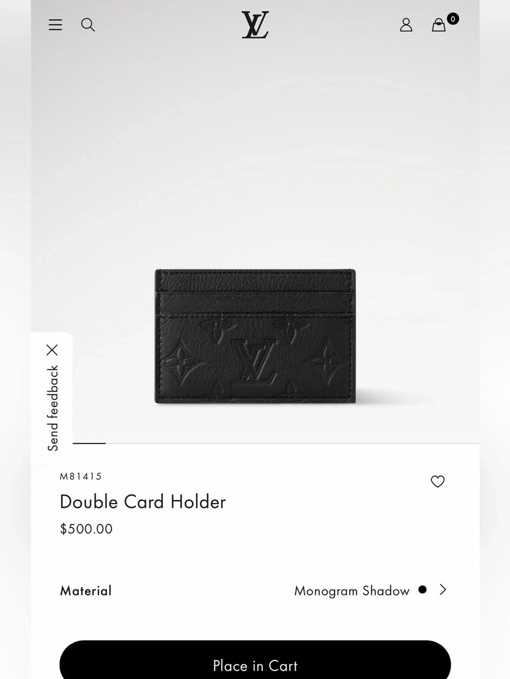 Louis Vuitton Black Monogram Shadow Double Card Holder